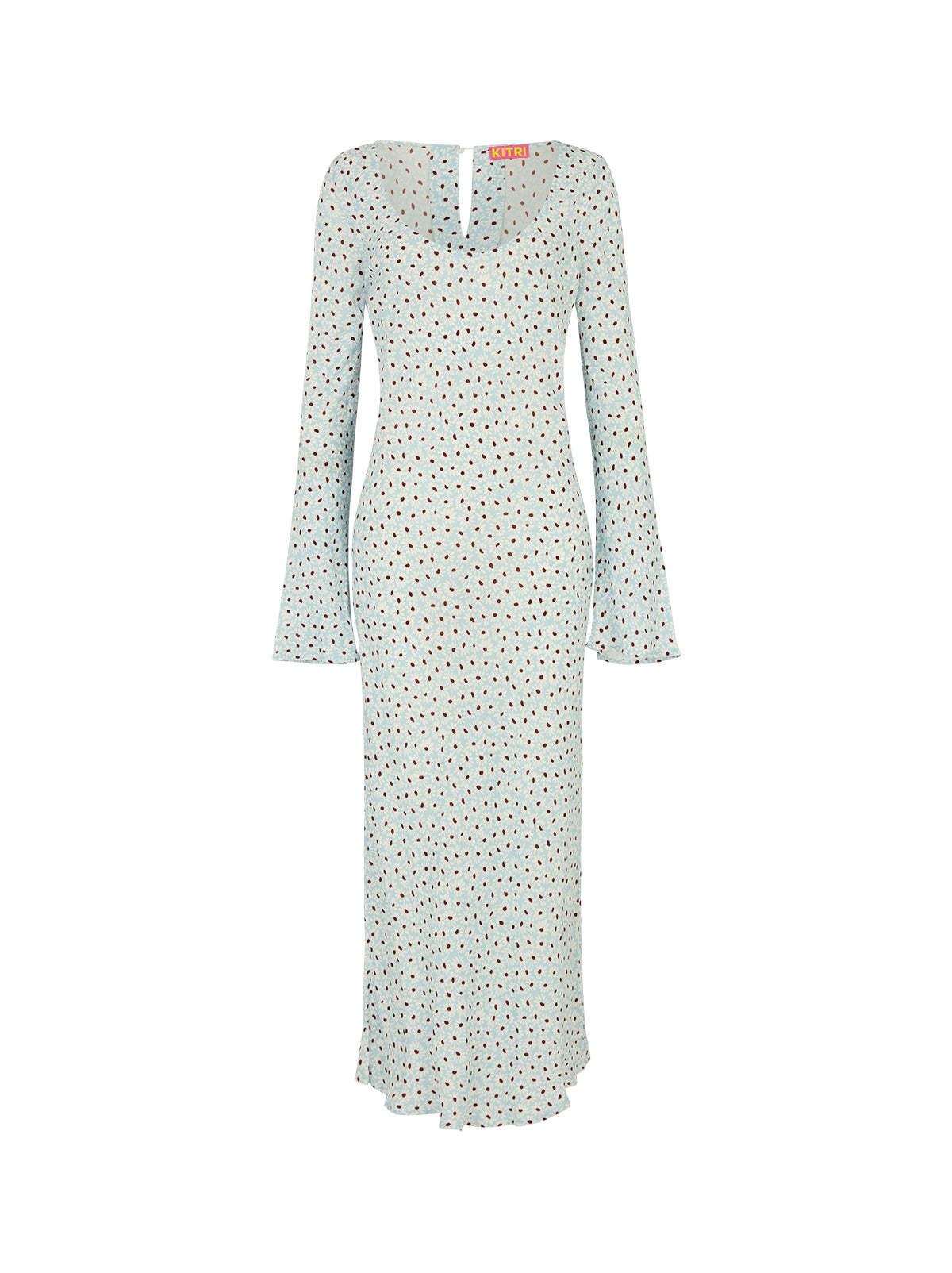 blue daisy print dress Whistles Twin Daisy Print Midi Dress Blue/Multi Size 2