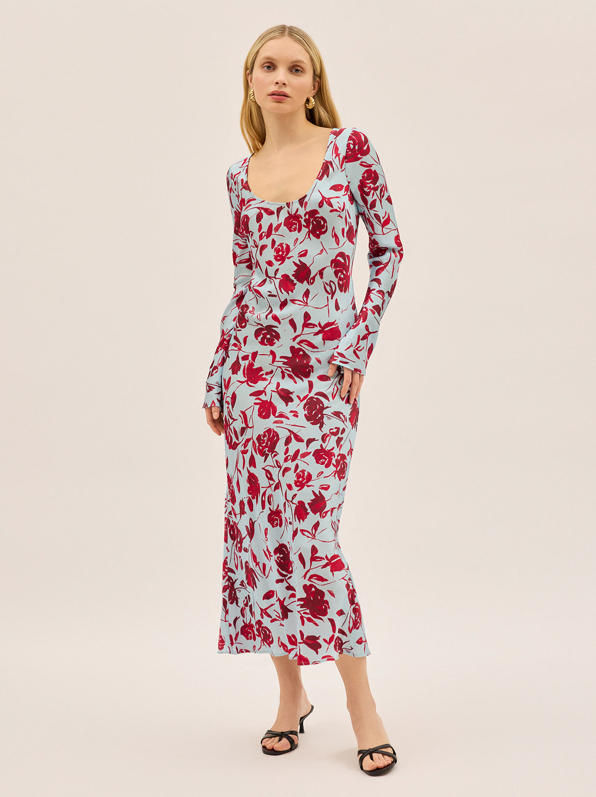 Gia Blue Rose Print Dress By KITRI Studio