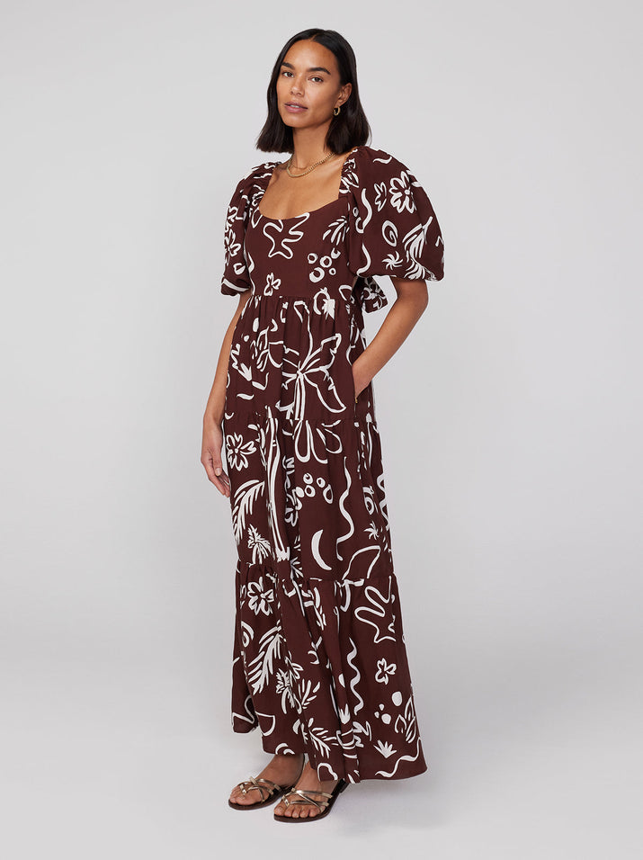 Maxi dress hot sale palm print