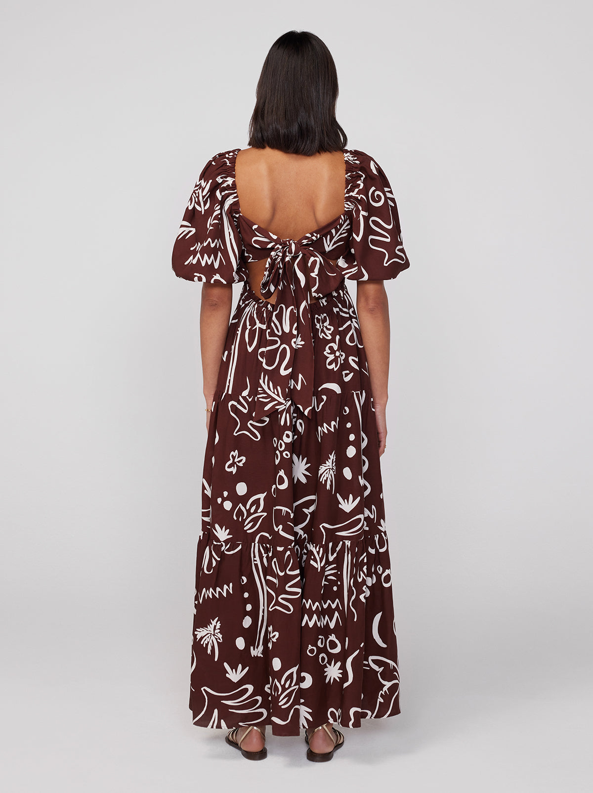 Gianna Coco Palm Print Maxi Dress