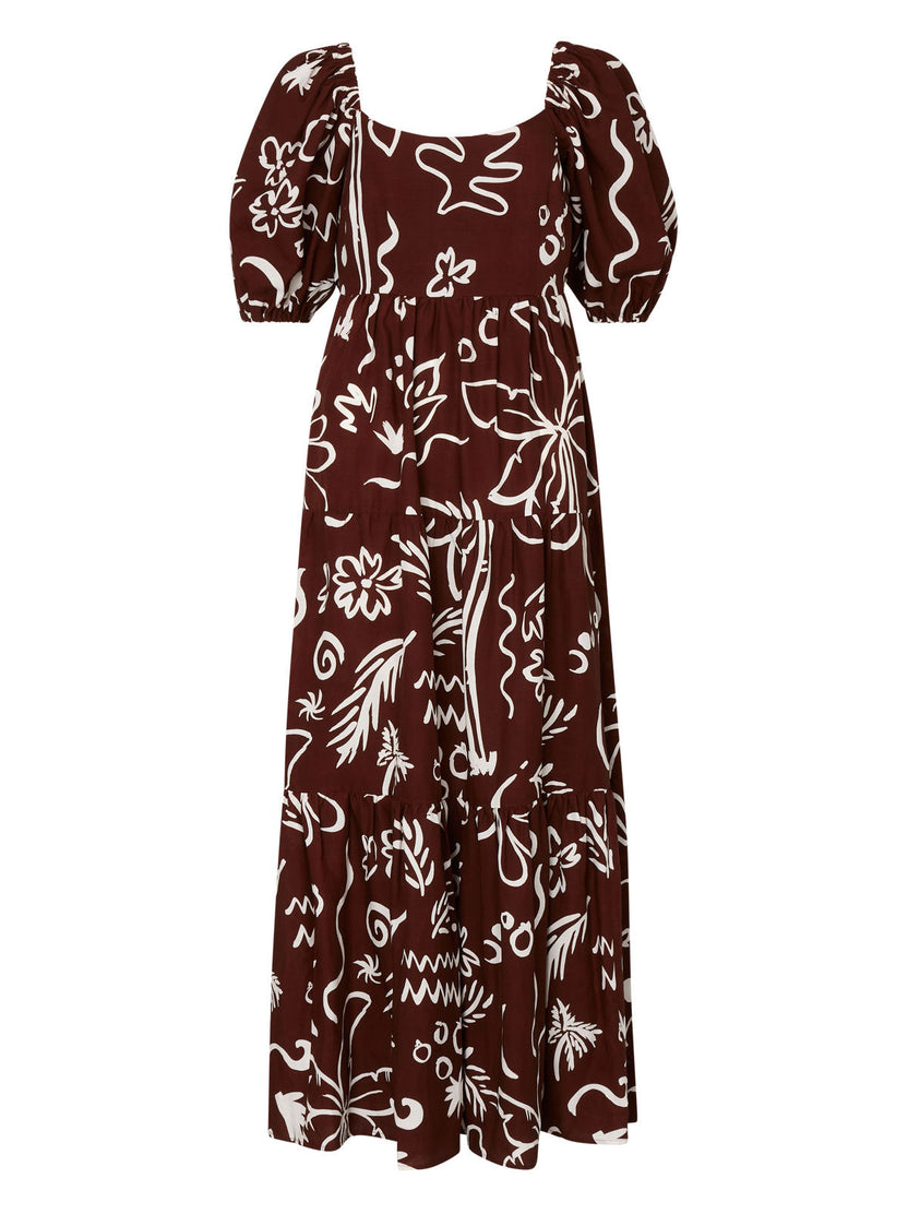 Gianna Coco Palm Print Maxi Dress | KITRI Studio