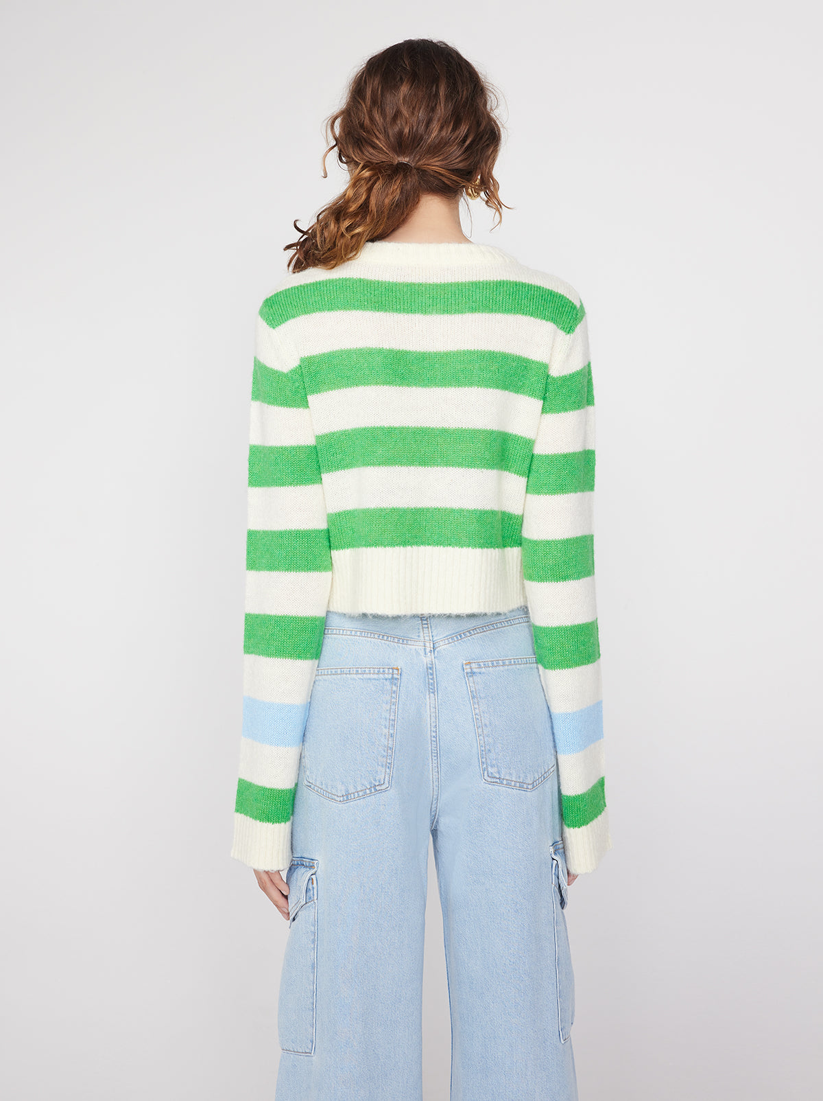 Gillian Green Stripe Intarsia Sweater