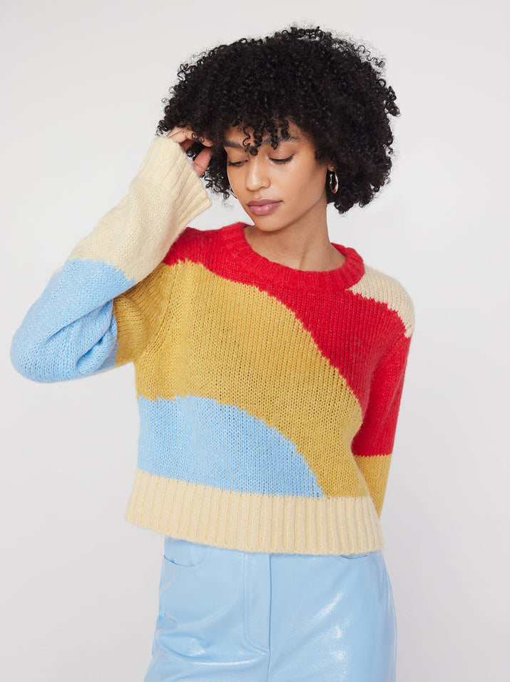 Gillian Wave Intarsia Sweater | KITRI Studio