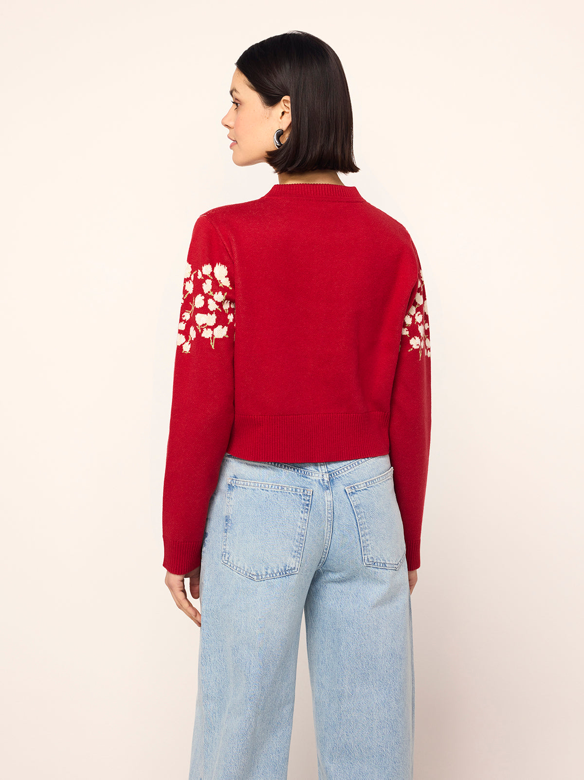 Ginnie Red Floral Knit Cardigan By KITRI Studio