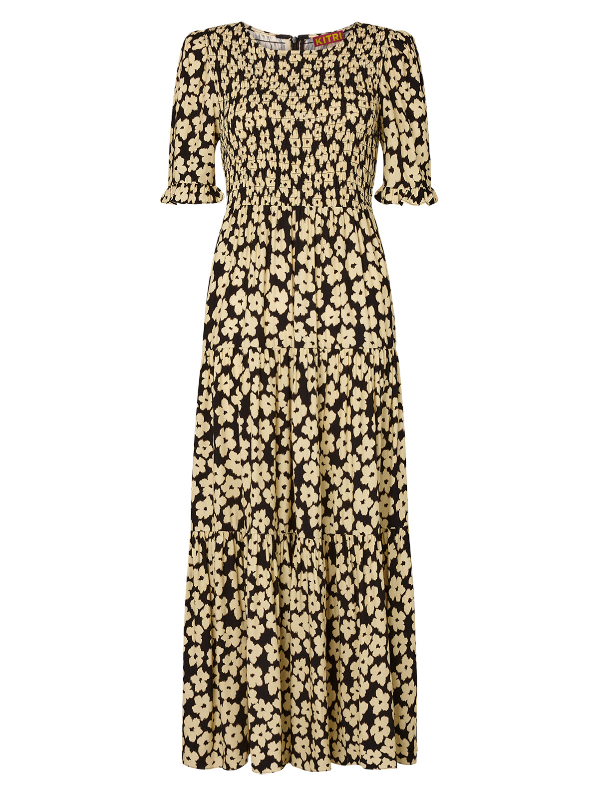 Gracie Blurred Floral Shirred Dress | KITRI Studio