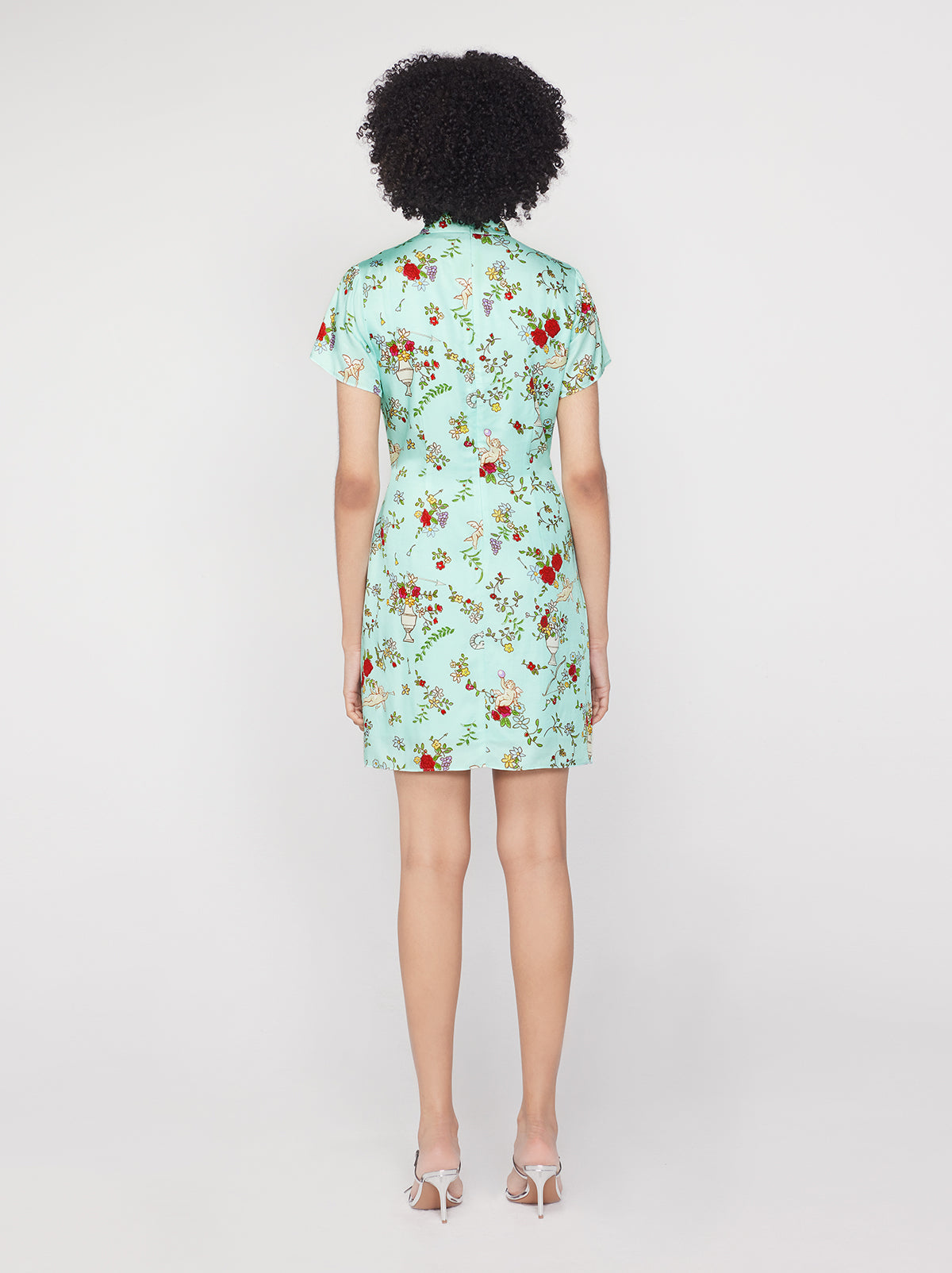 Gretchen Mint Cherub Print Mini Dress KITRI Studio