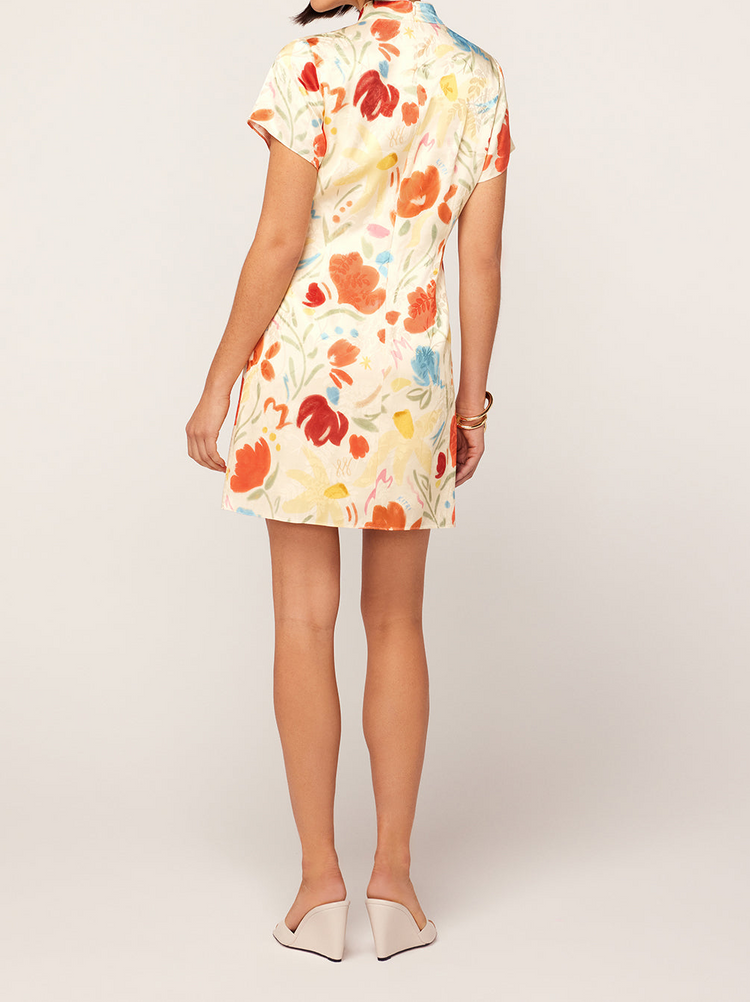Gretchen Pastel Floral Jacquard Mini Dress By KITRI Studio