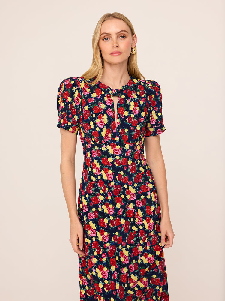 Gwendolyn Painted Floral Print Dress By KITRI Studio