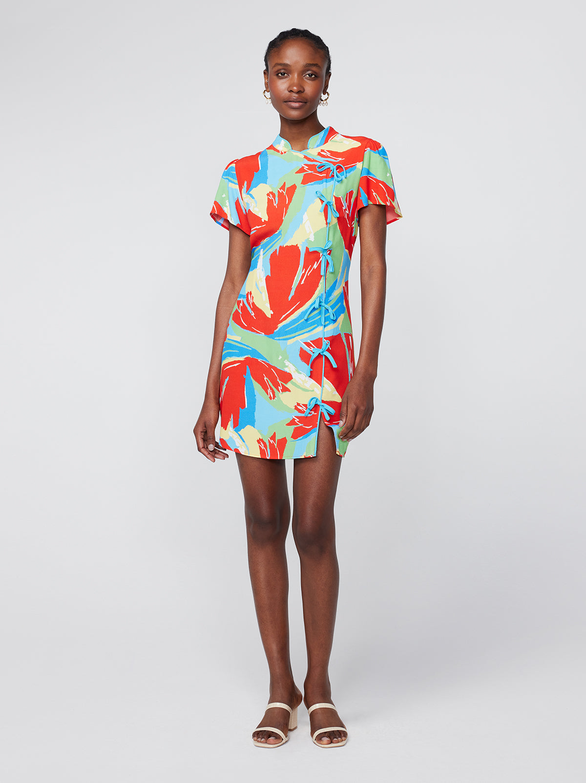 Tropical print clearance mini dress