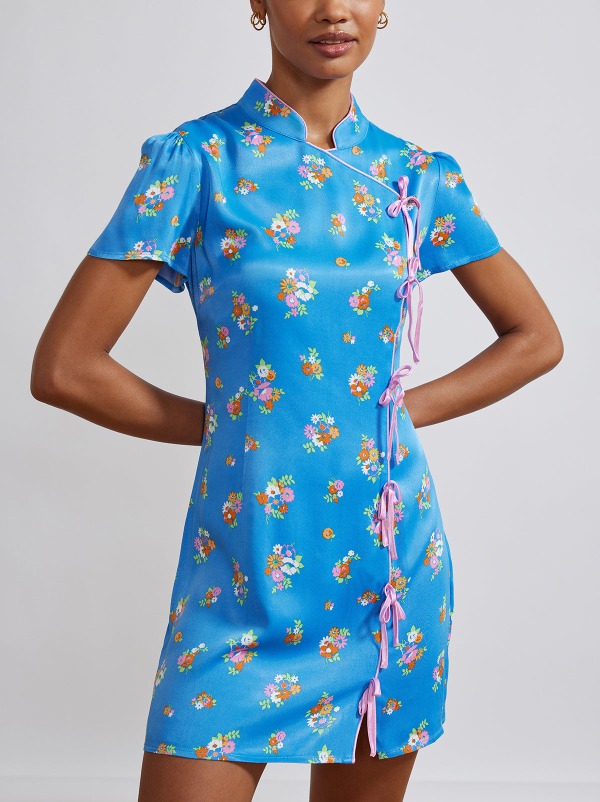Harlow Blue Daisy Mini Dress By KITRI Studio