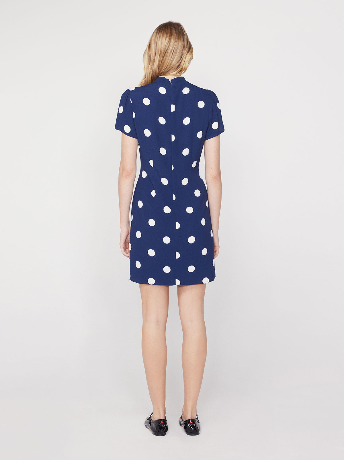 Harlow Navy Polka Dot Mini Dress By KITRI Studio