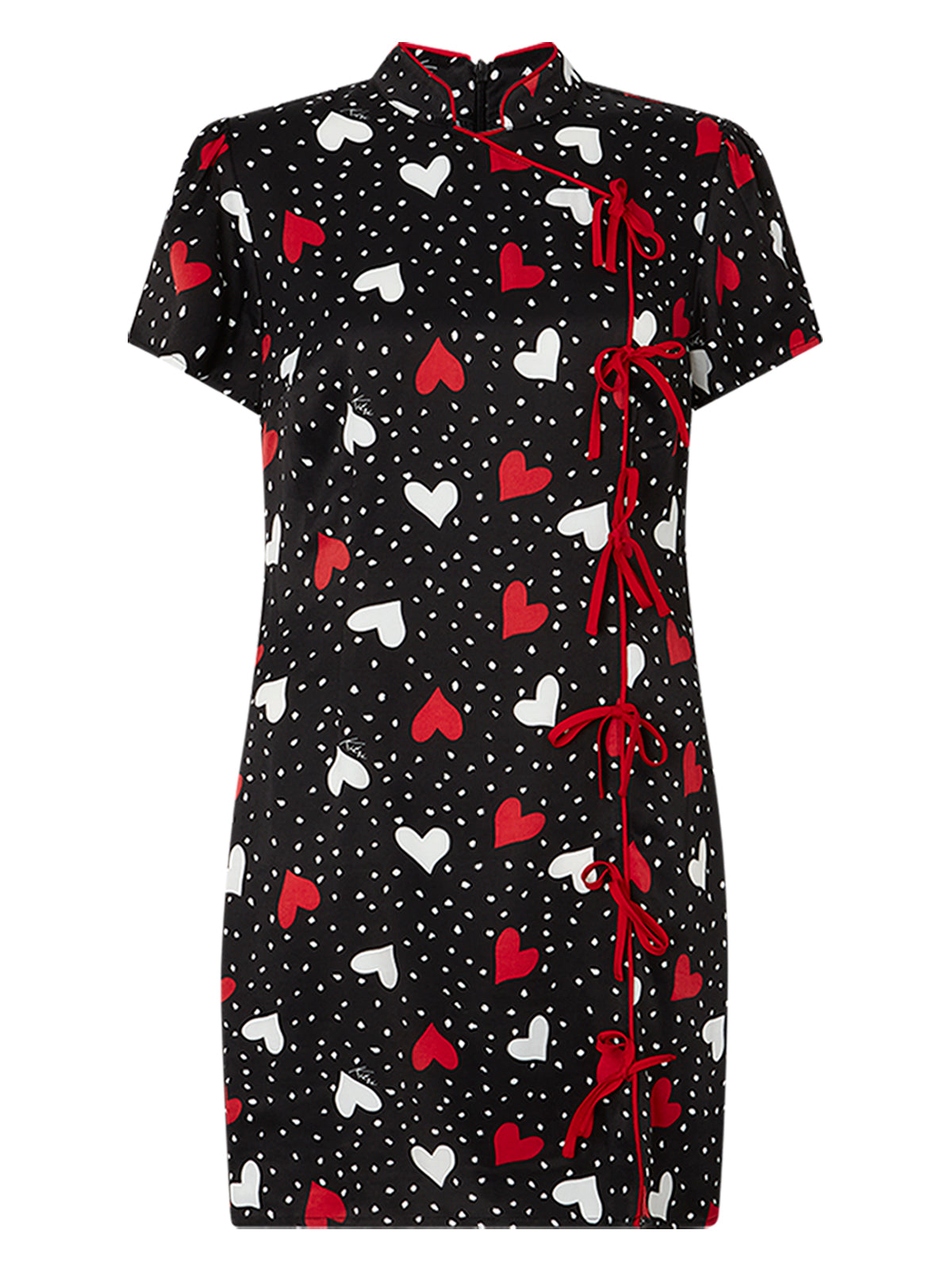 Harlow Red Heart Print Mini Dress