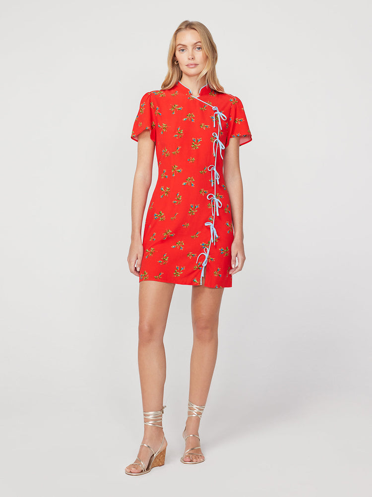 Harlow Red Rosebud Mini Dress By KITRI Studio