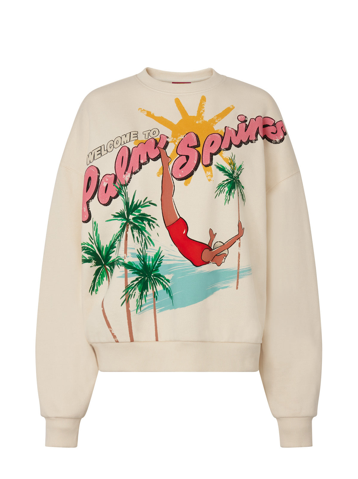 Hayden Ivory Palm Springs Print Sweatshirt By KITRI Studio