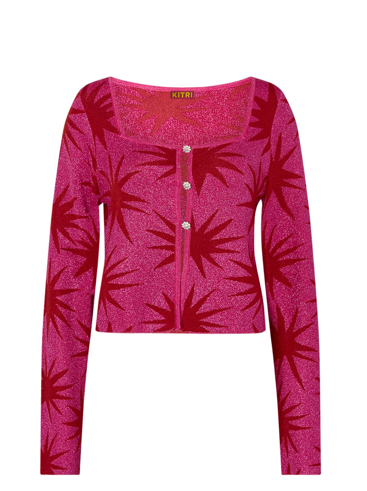 Heidi Pink Star Lurex Knit Cardigan KITRI Studio