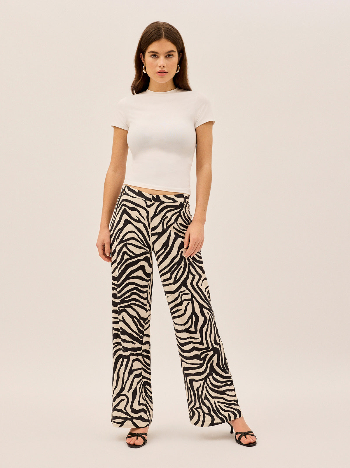 Helena Zebra Print Low Rise Tailored Trousers By KITRI Studio