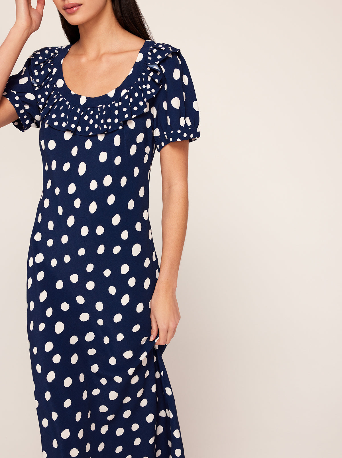 Polka dot dress designer best sale