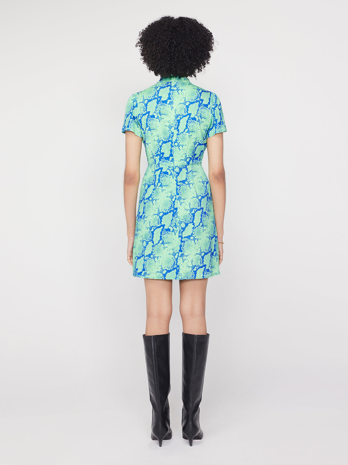 Imogen Blue Snake Print Mini Dress By KITRI Studio