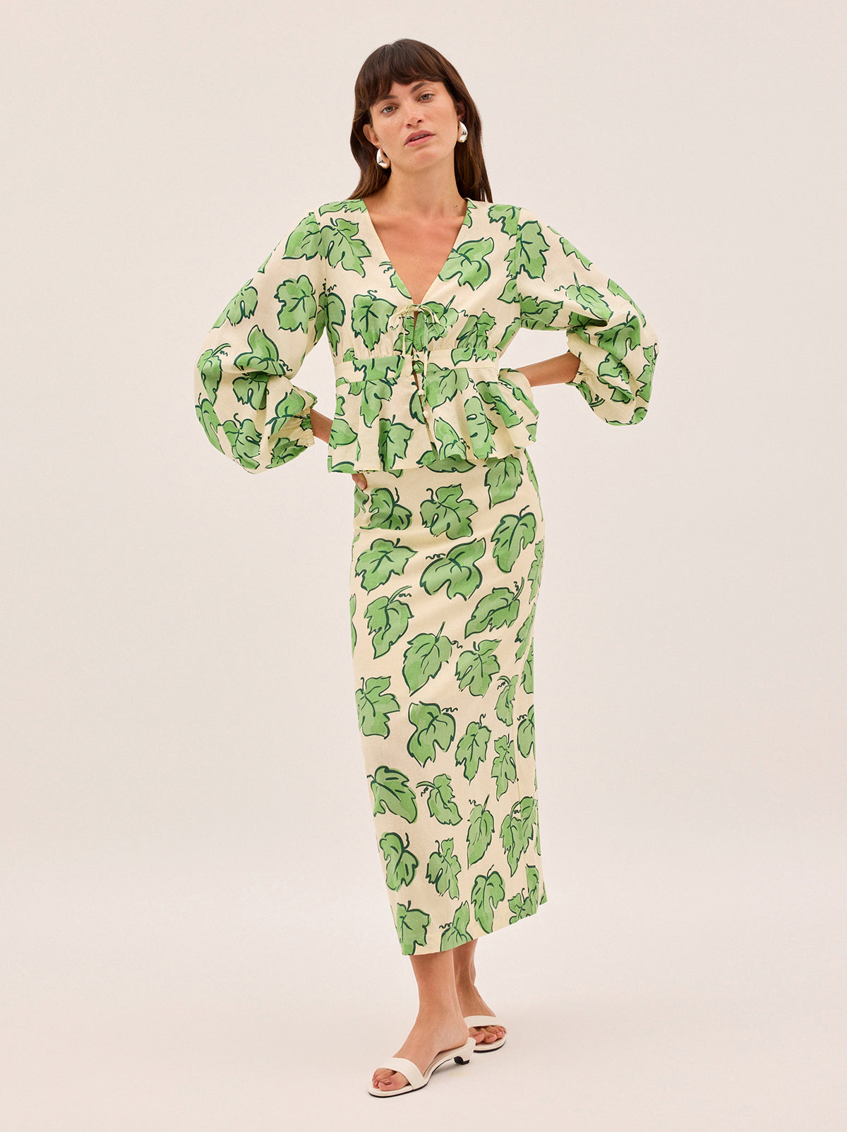 Irene Green Vine Leaf Top By KITRI Studio
