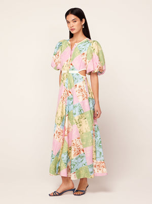 Isabella Patched Toile De Jouy Maxi Dress By KITRI Studio