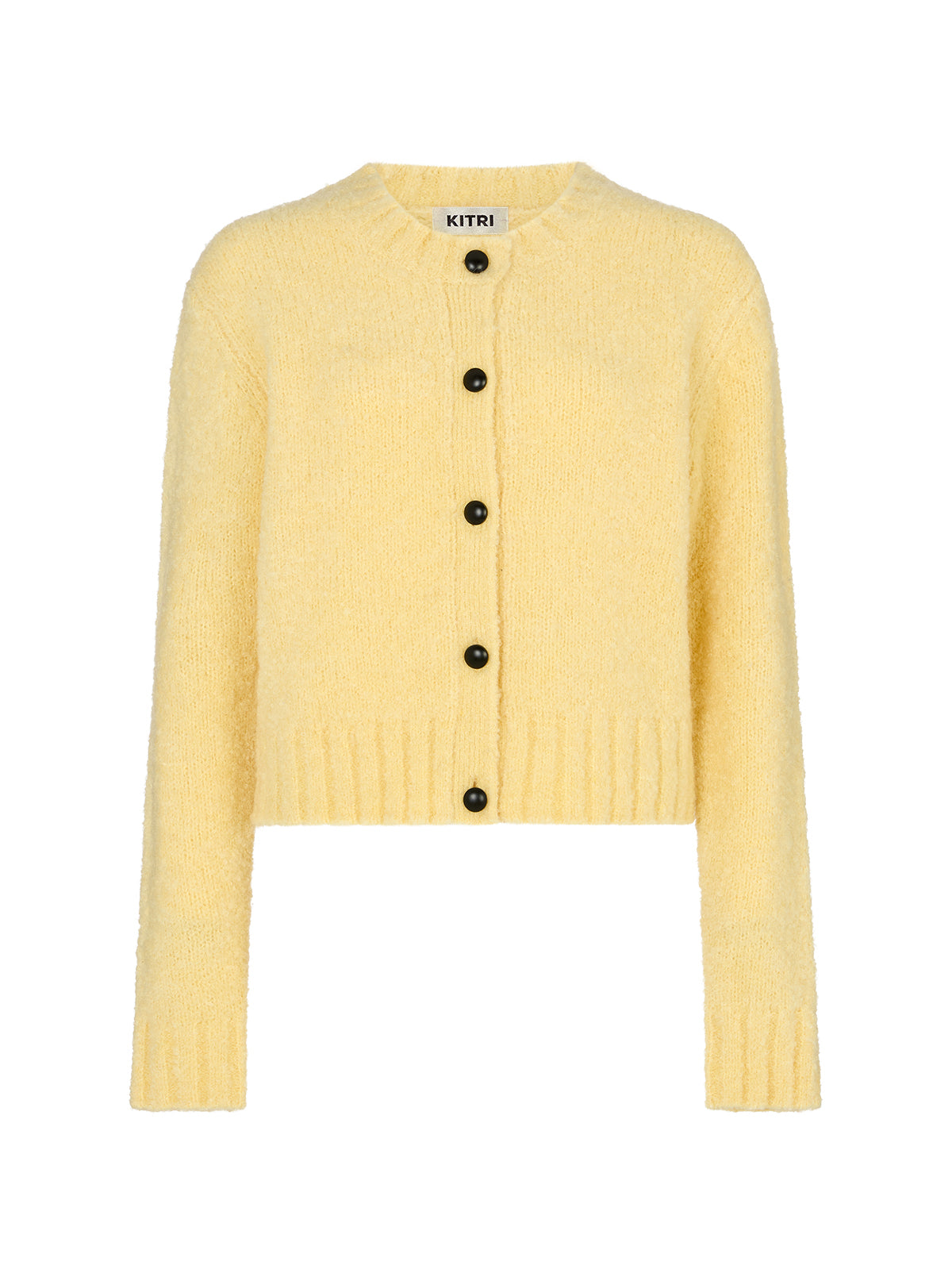 Isla Light Yellow Bouclé Knit Cardigan | KITRI Studio