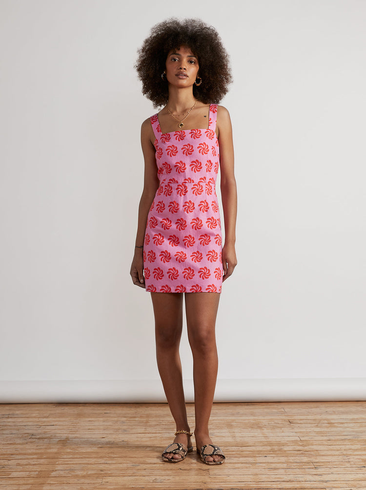 Ivy Pink Geo Floral Mini Dress By KITRI Studio