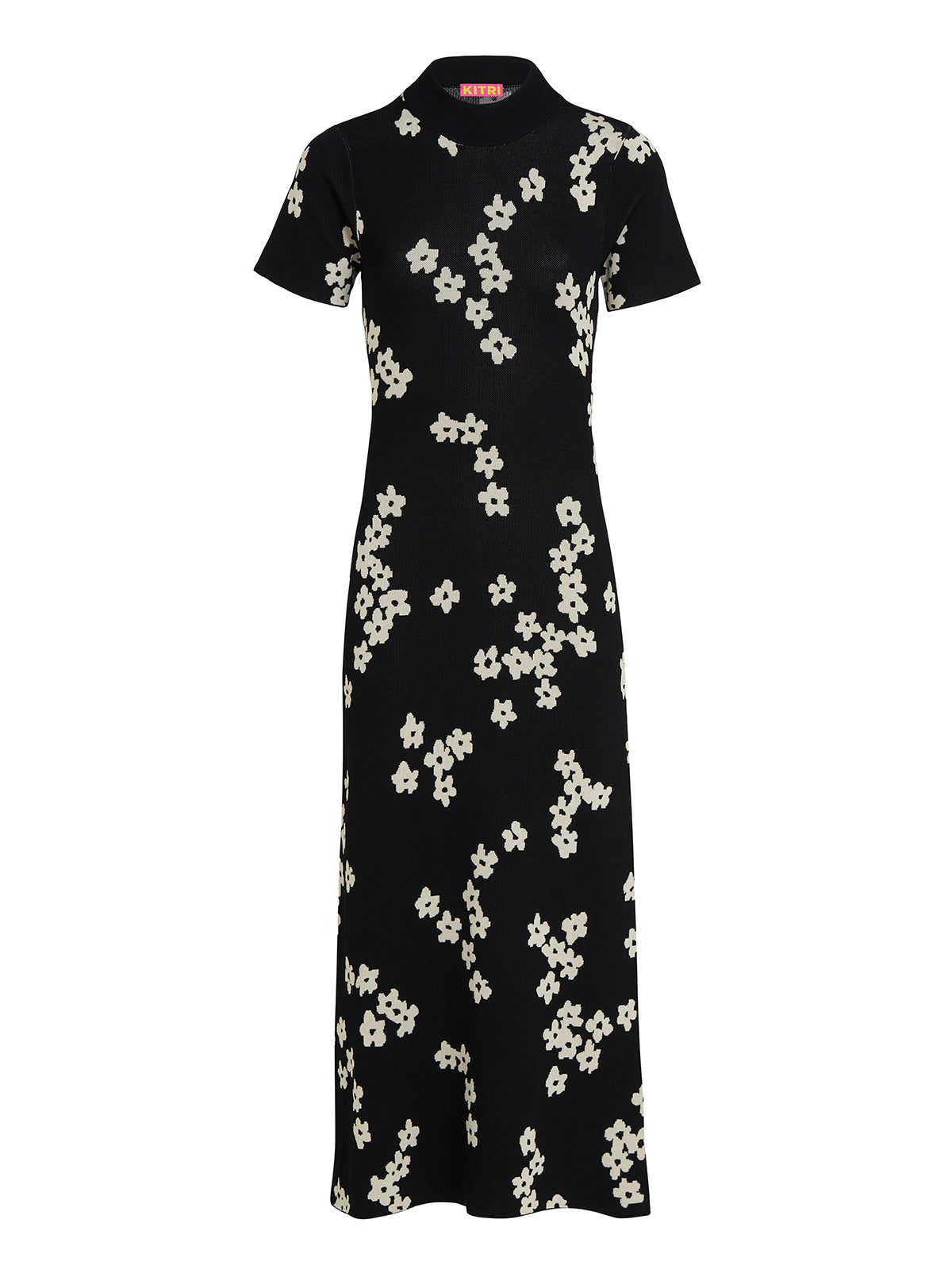 Jade Black Blurred Floral Knit Dress | KITRI Studio Jade Black Blurred Floral Knit Dress | KITRI Studio