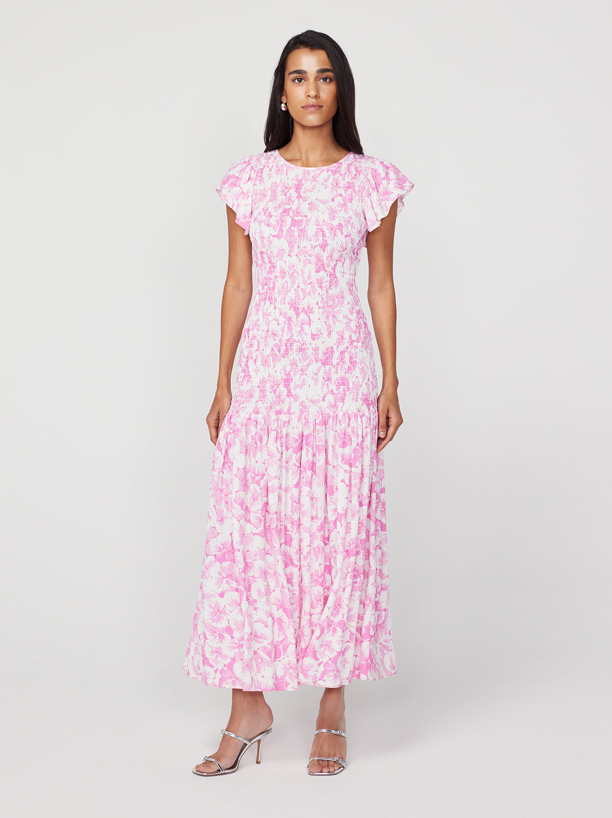 kitri pink dress Danna Pink Watercolour Floral Print Dress