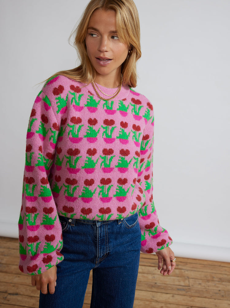 Joelle Flower Pot Sweater By KITRI Studio