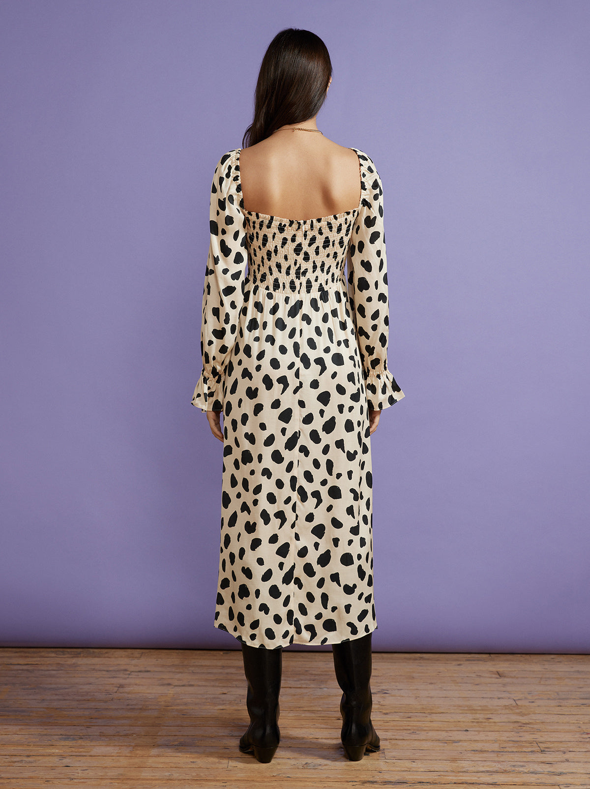 Jolene Animal Spot Shirred Dress By KITRI Studio