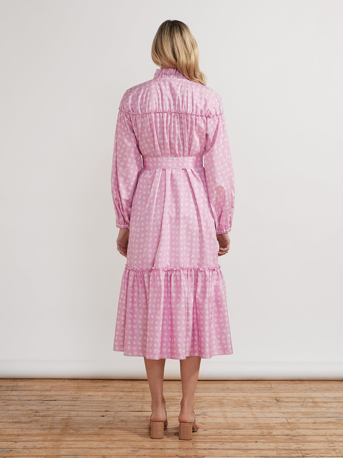 Joni Pink Floral Cotton Dress