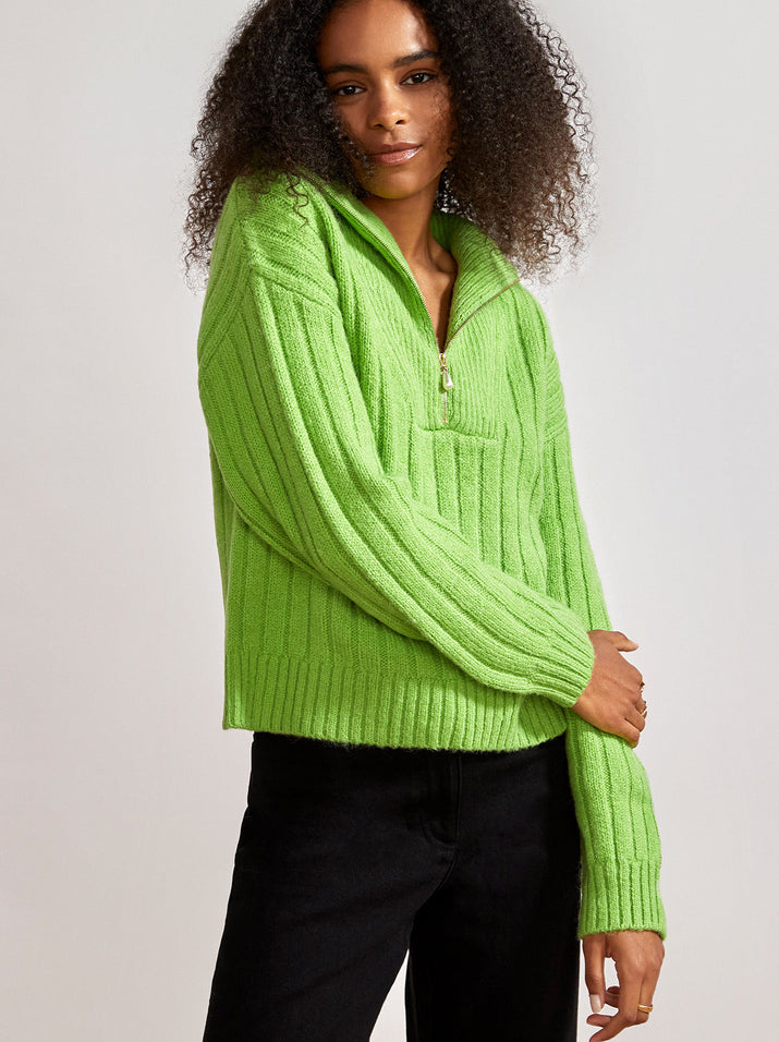 Green quarter zip discount sweater