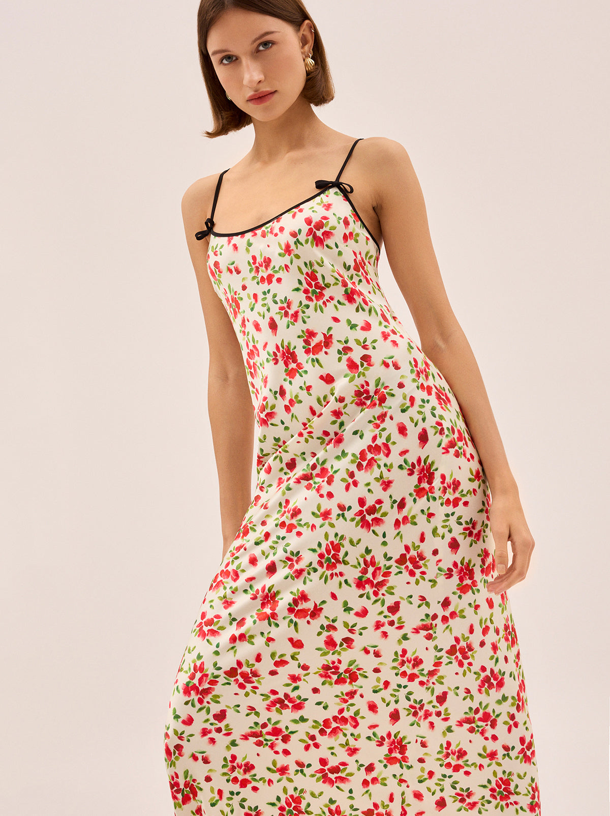 Karla Red Petal Print Dress By KITRI Studio