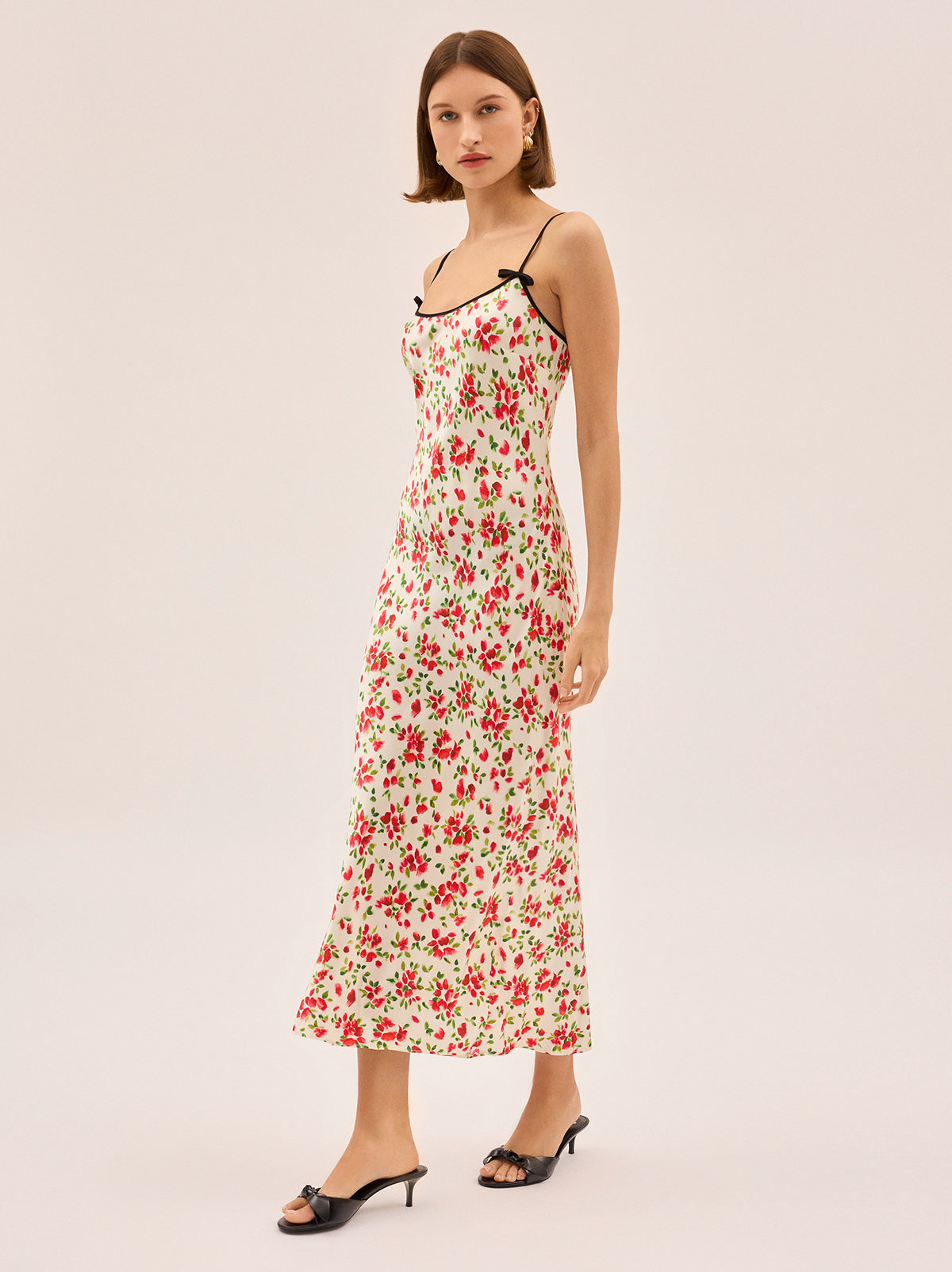 Karla Red Petal Print Dress By KITRI Studio