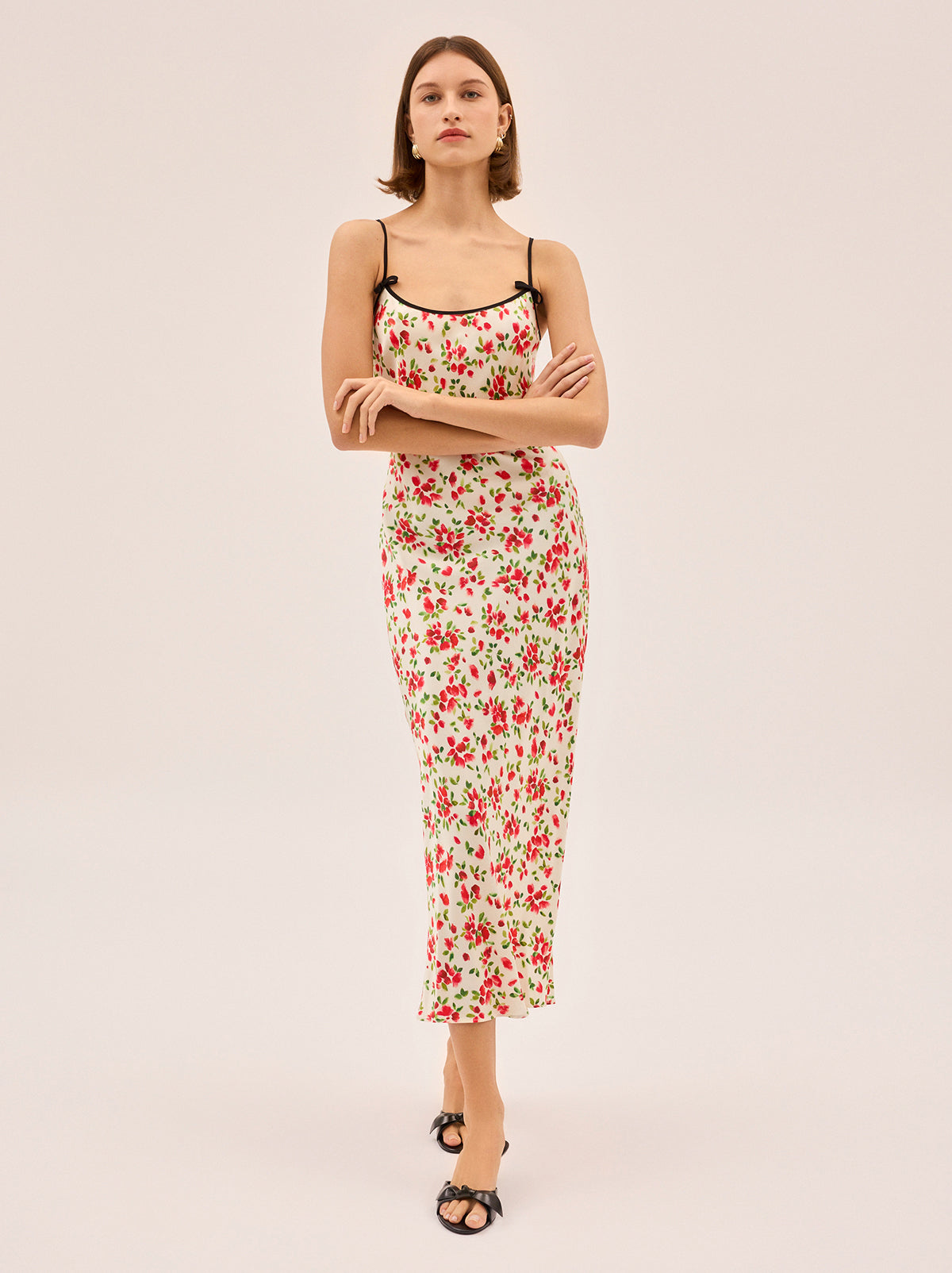 Karla Red Petal Print Dress By KITRI Studio