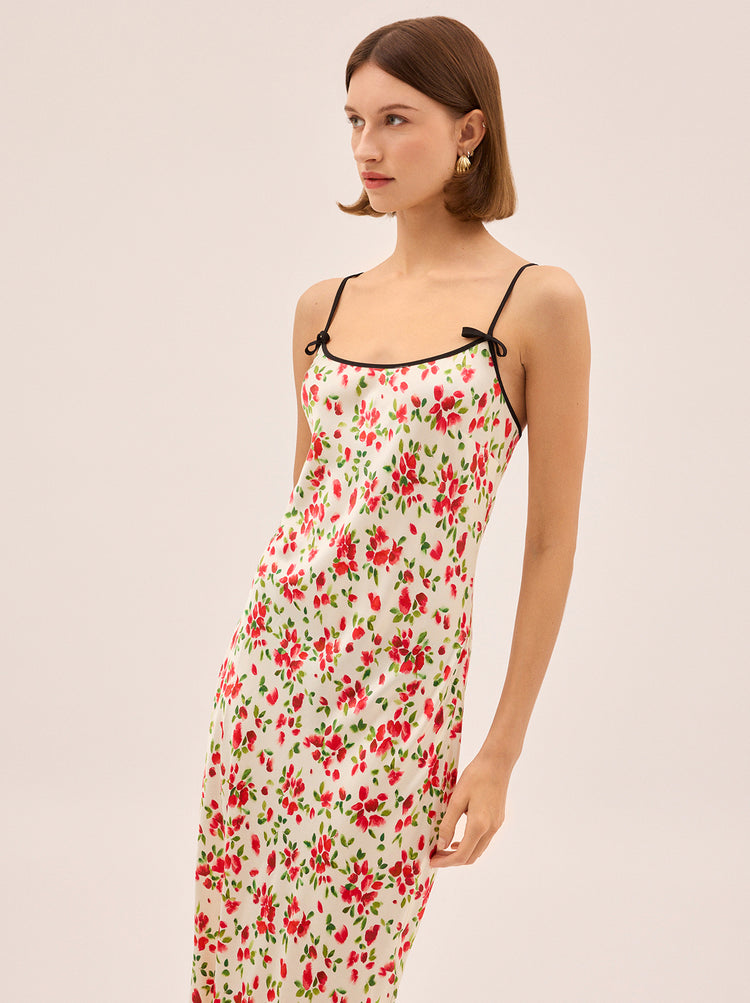 Karla Red Petal Print Dress By KITRI Studio