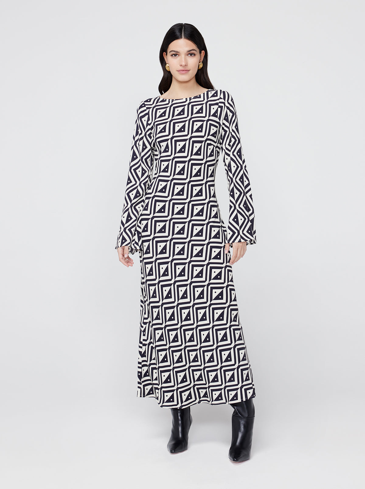 Keira Diamond Geo Print Maxi Dress