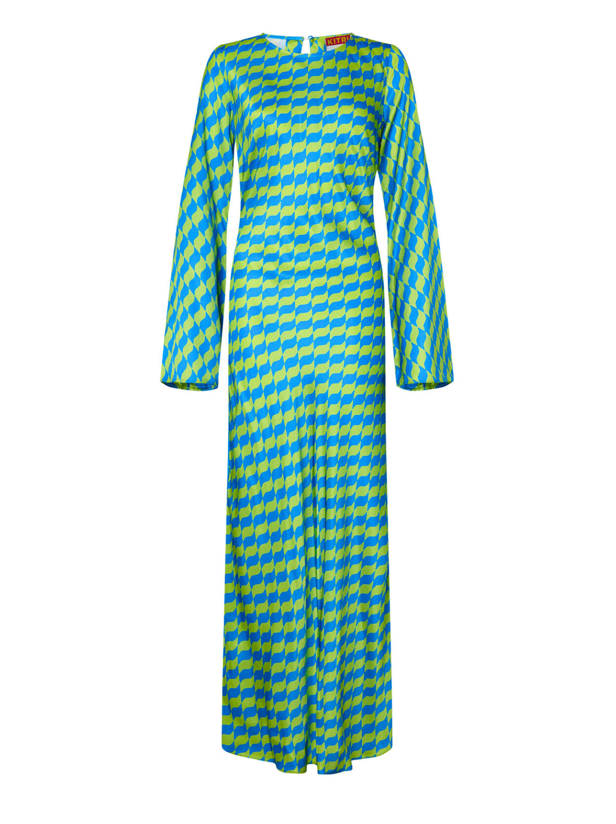 Keira Green Wavy Tile Maxi Dress | KITRI Studio