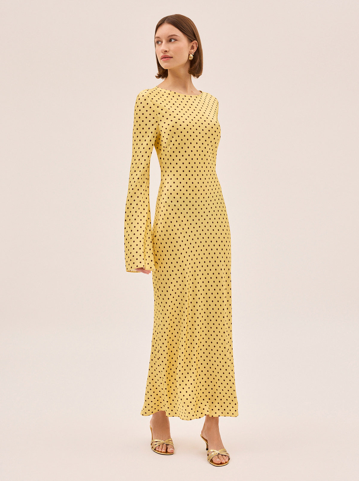 Keira Yellow Pin Dot Print Dress | KITRI Studio Keira Yellow Pin Dot Print Dress | KITRI Studio