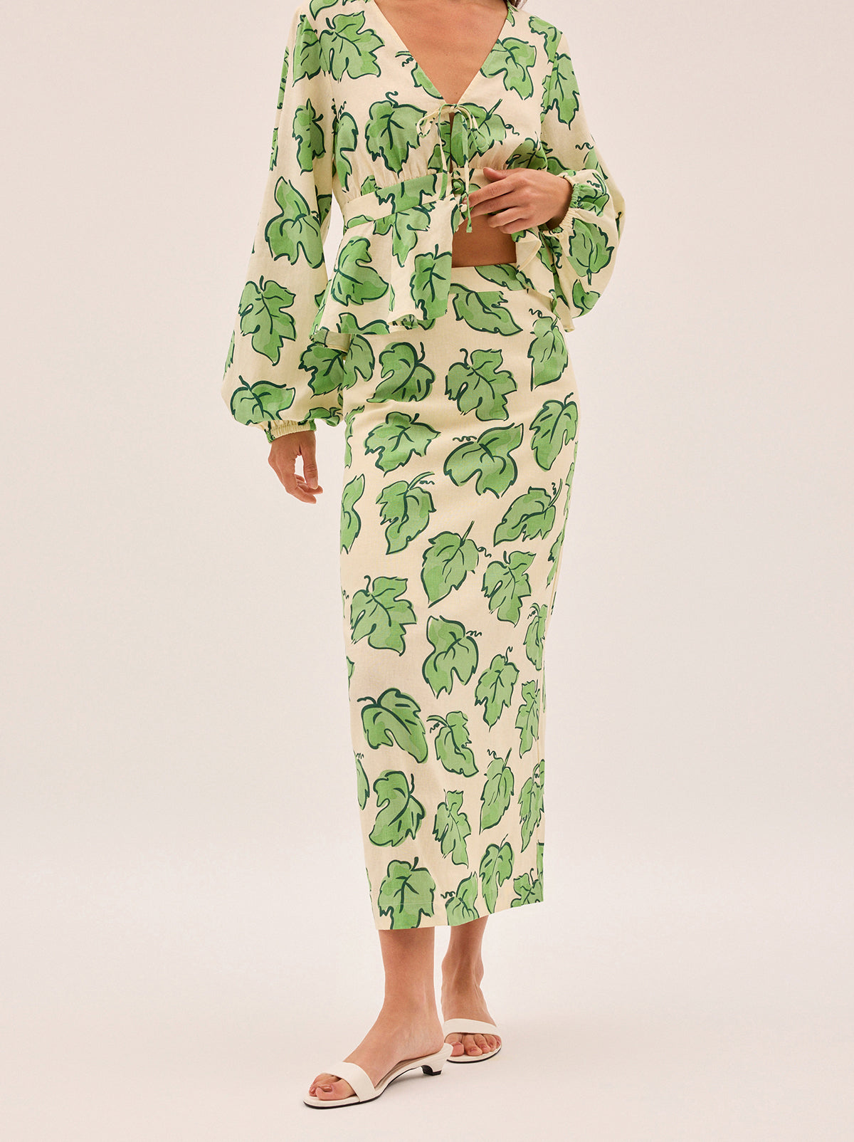 Laurel Green Vine Leaf Skirt By KITRI Studio