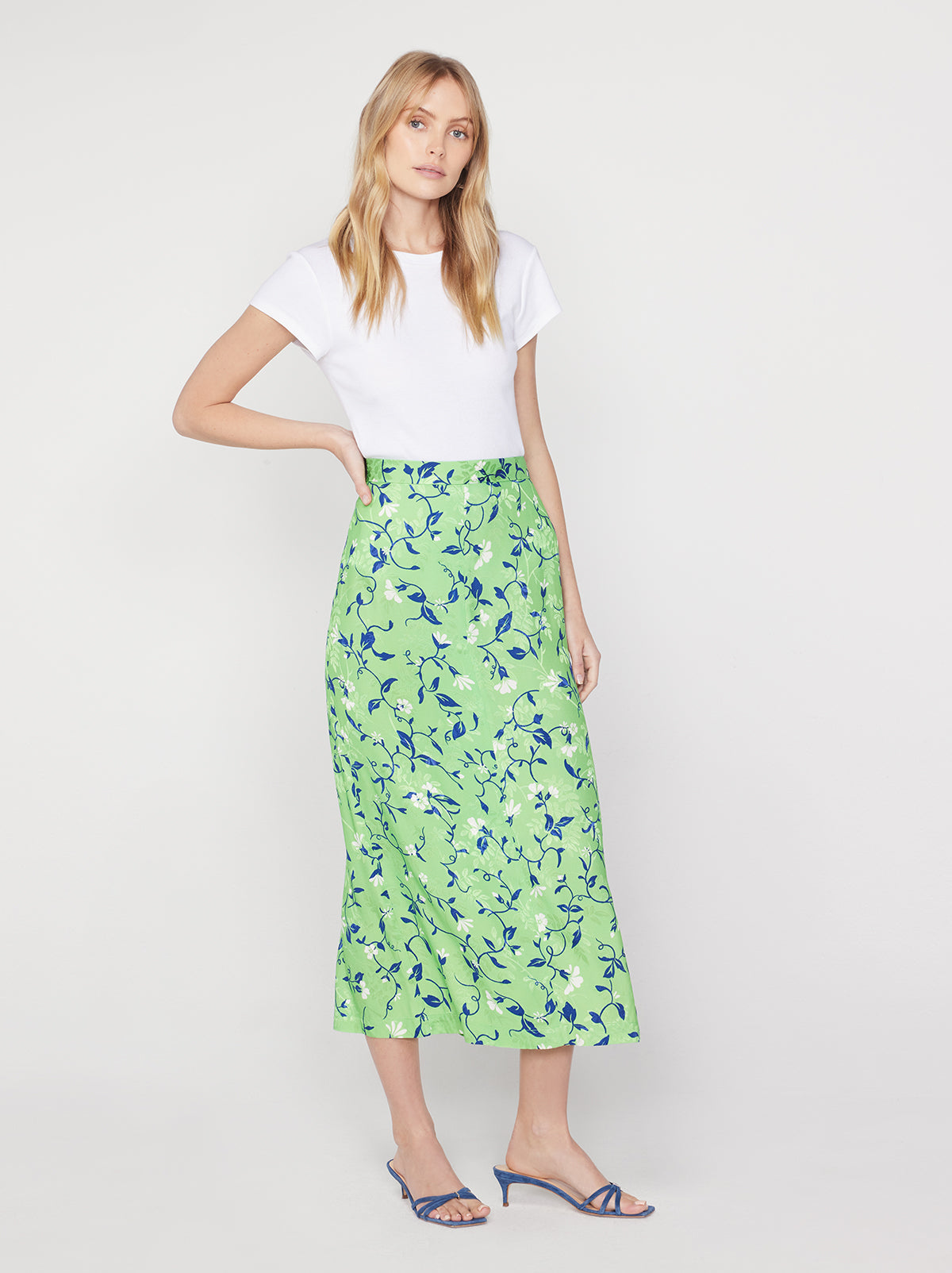 Laurel Green Vine Print Skirt | KITRI Studio