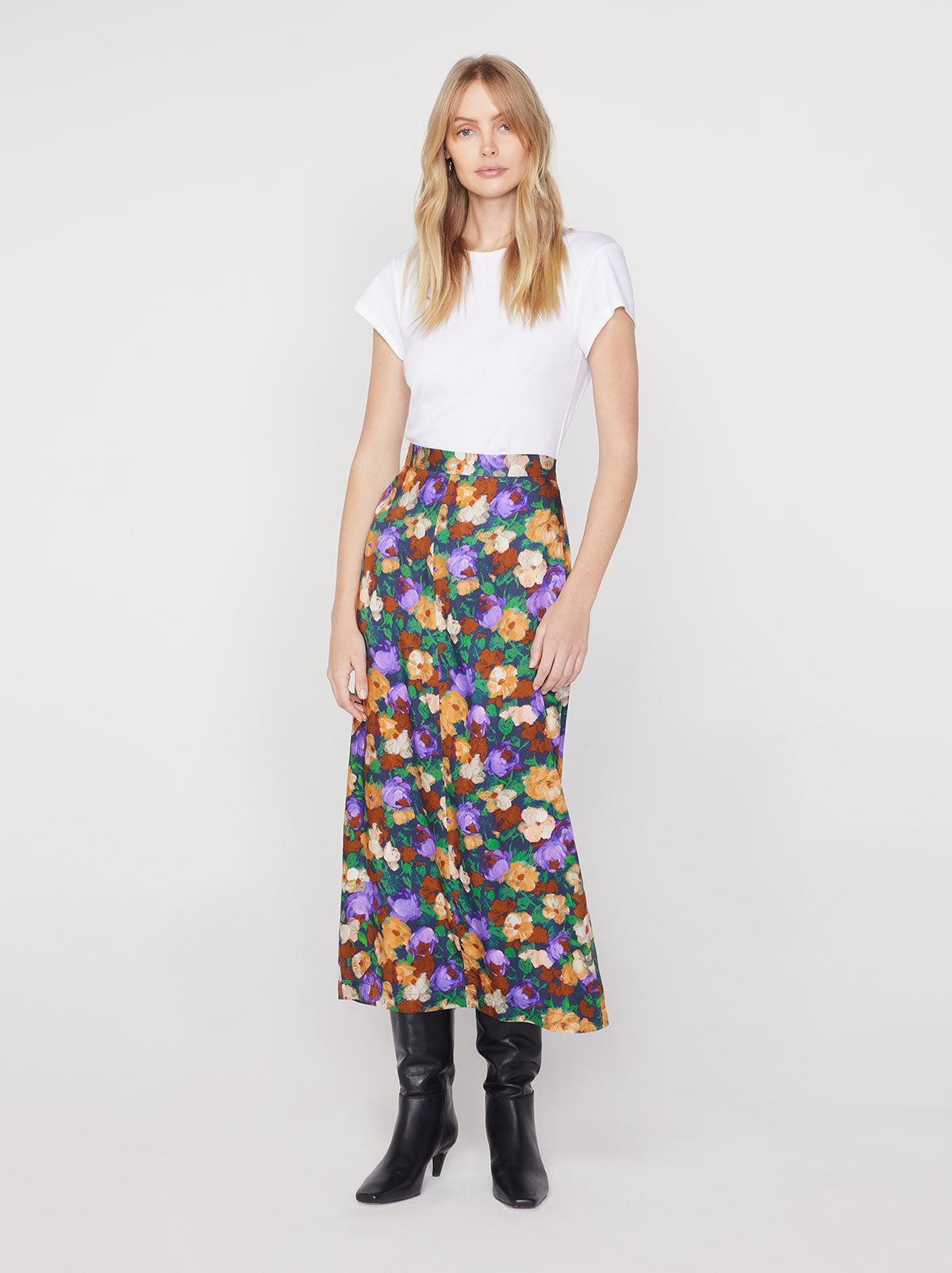 Laurel Iris Impressionist Floral Skirt | KITRI Studio