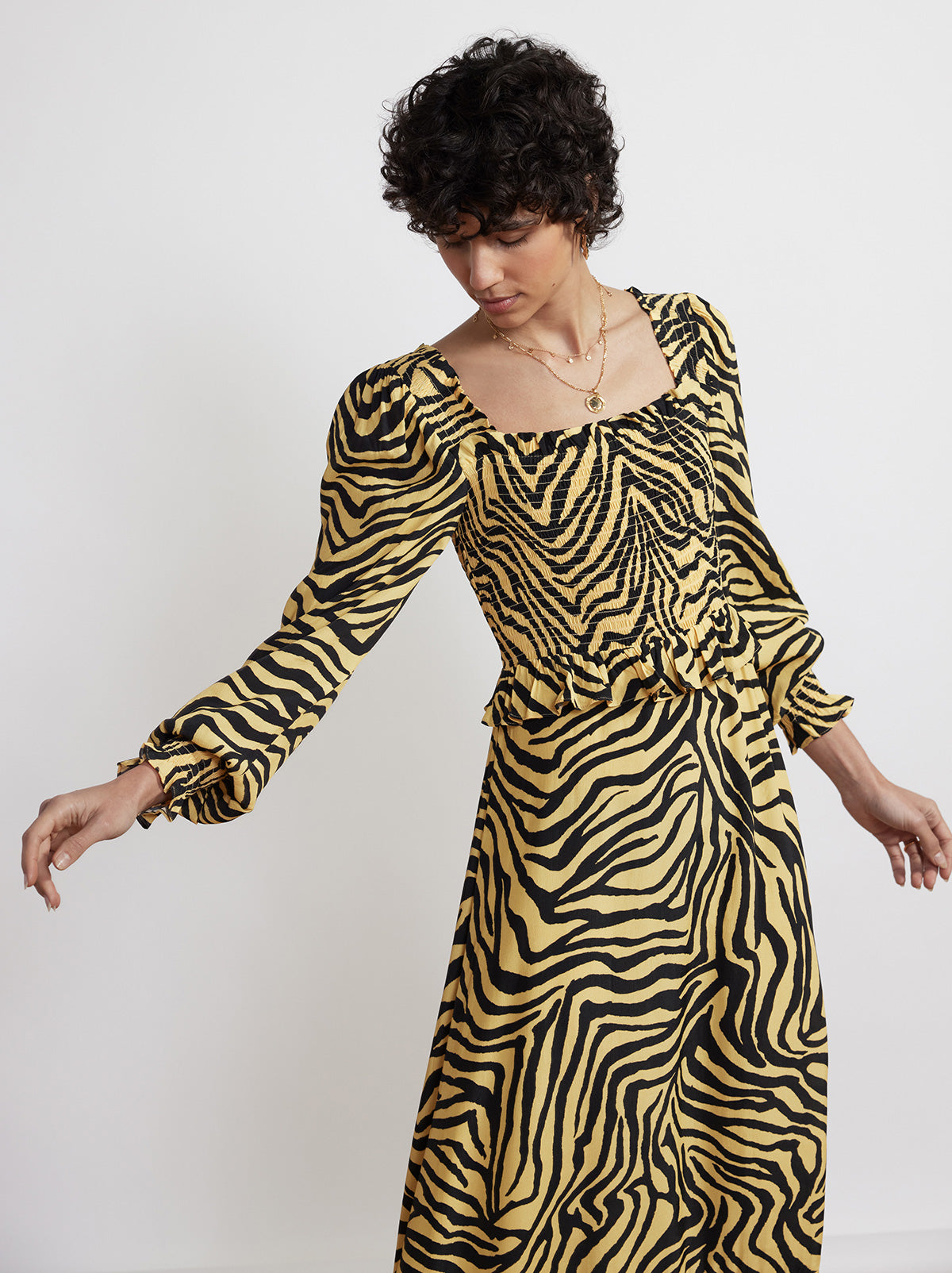 Yellow hot sale zebra dress