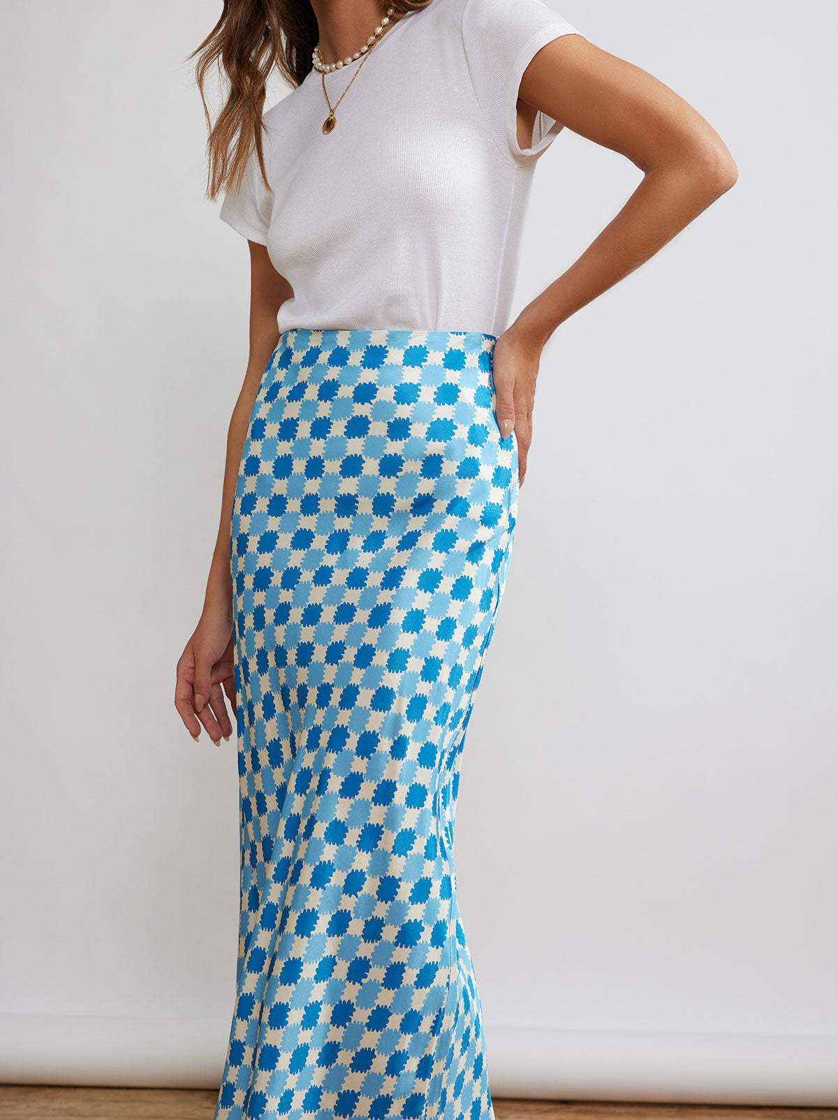 Layla Blue Picnic Check Skirt By KITRI Studio