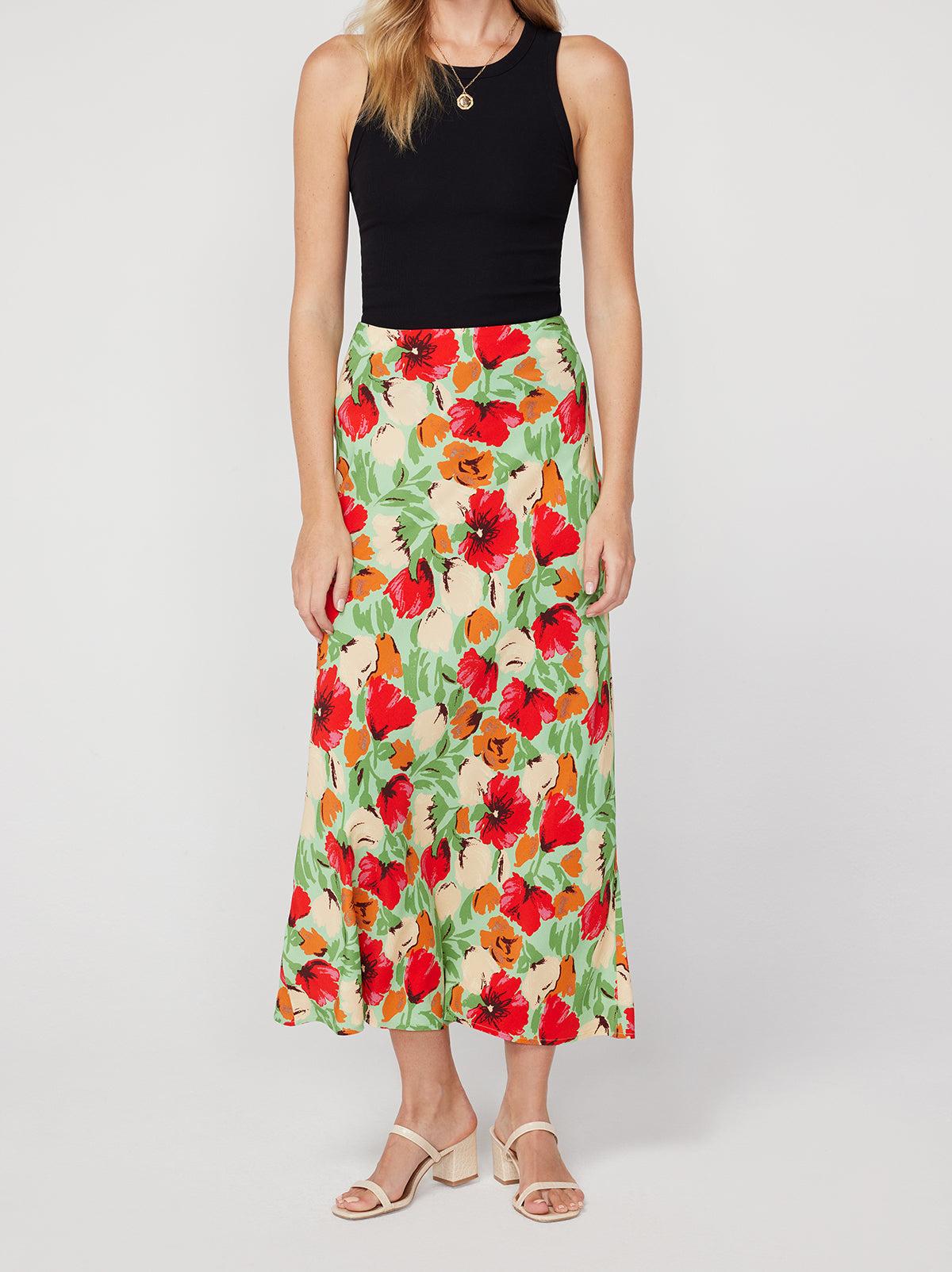 Layla Green Garden Floral Skirt