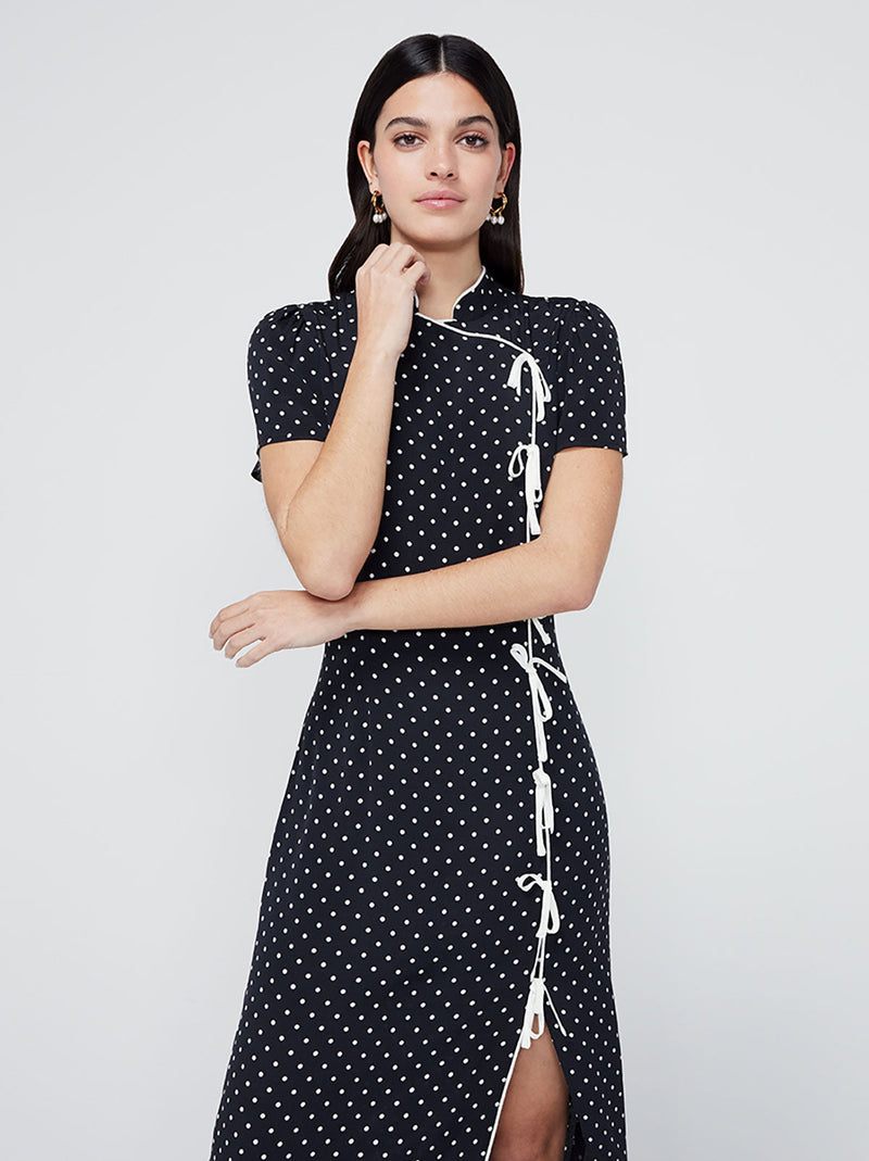 Kitri brown cream checkered midi long dress event large UK 14 vgc