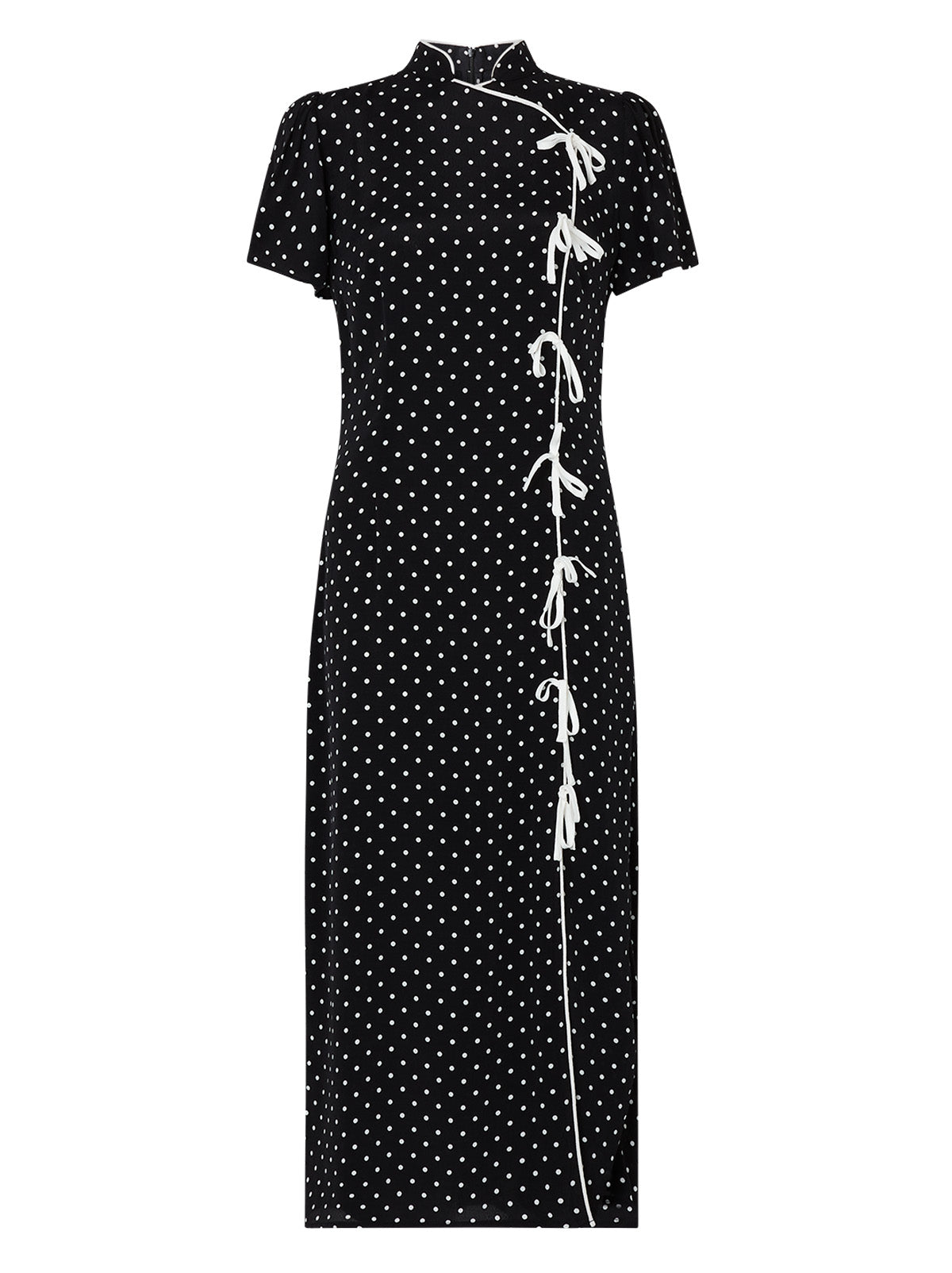 Leia Black Polka Dot Midi Dress by KITRI Studio
