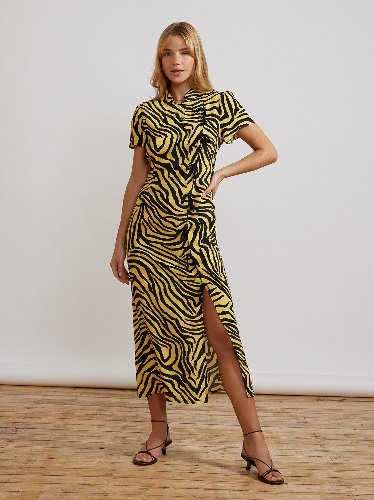 Yellow and black zebra dress sales