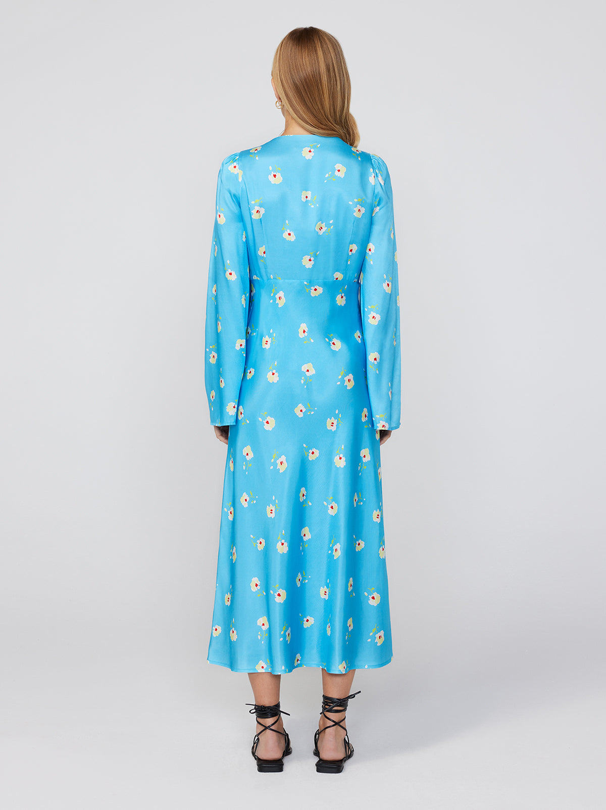 Libby Blue Pansy Print Dress