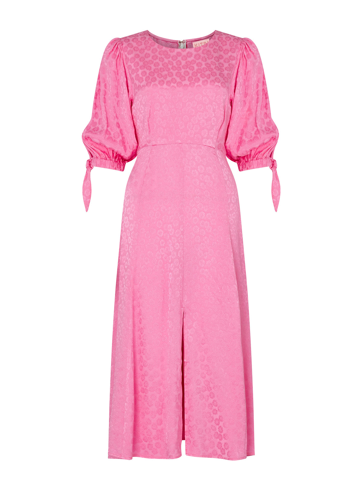 Lorelle Pink Daisy Jacquard Midi Dress by KITRI Studio